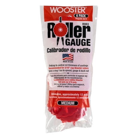 Wooster 3/16 in. Roller Gauge Med Red 6Pk R083 00R0830000